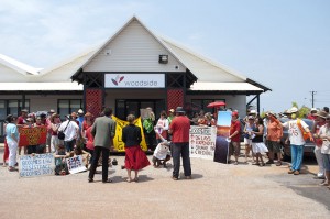 Defenders of Country gather outside Woodside Offices to present their Third Quarterly Report